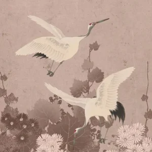 Fototapete - Vögel - Japan - Kraniche, Tapete Wandbilder 158946, 200x279cm, Paradise, Esta Zertifiziert
