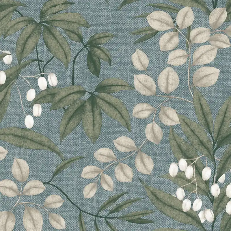 Blaue Tapete mit Zweigen und Blättern, 122412, Solace, Superfresco Easy Schneller Versand