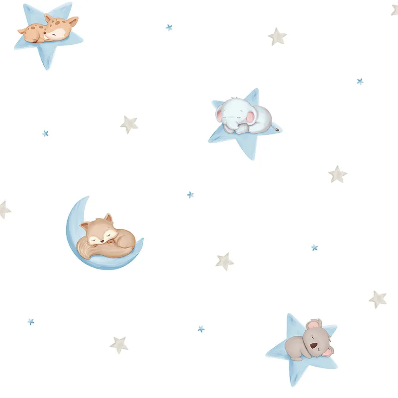 Papier, Kindertapete mit Sternen und Tieren 450-1, Pippo, ICH Wallcoverings Sale