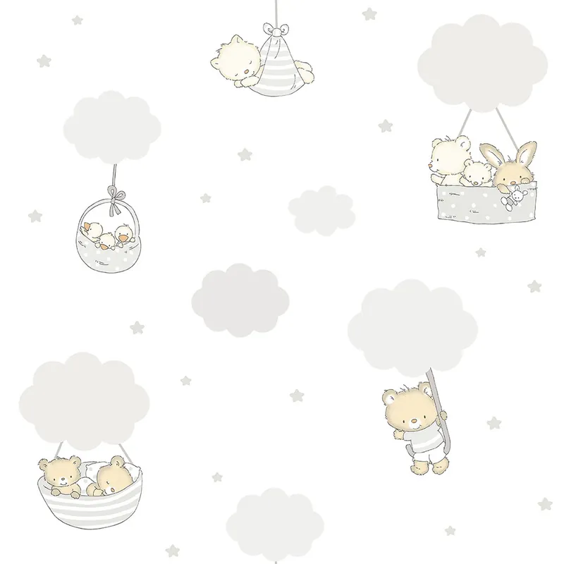 Papier, Kindertapete mit Tieren auf Wolken 452-1, Pippo, ICH Wallcoverings Preisreduziert