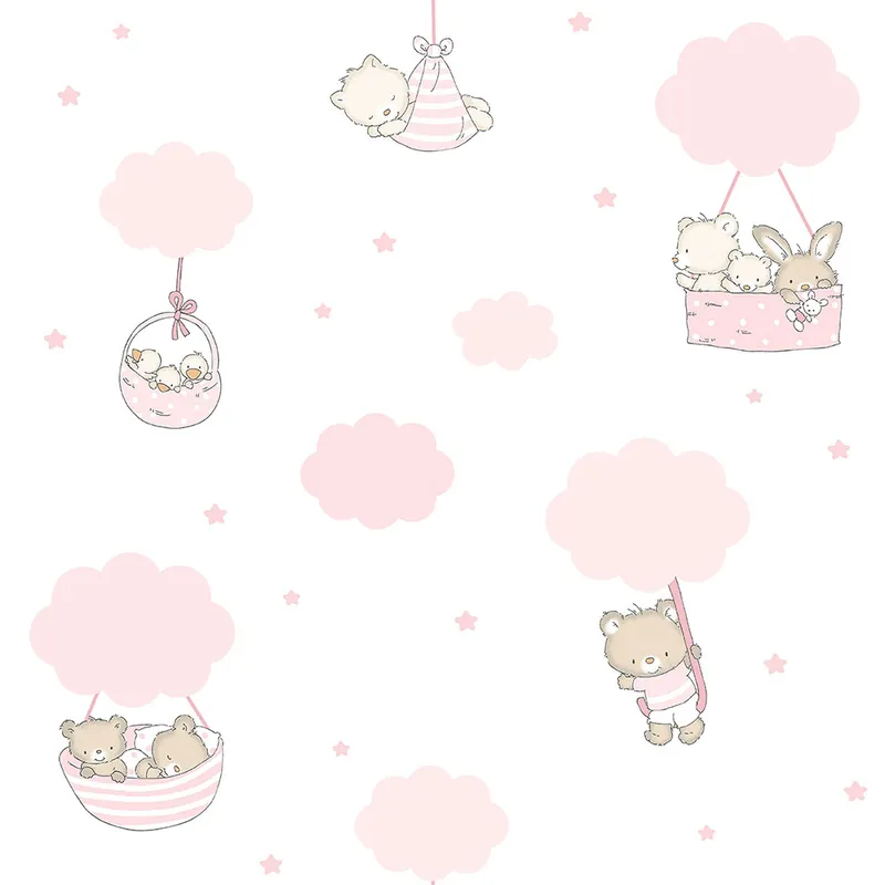 Papier, Kindertapete mit Tieren auf Wolken 452-2, Pippo, ICH Wallcoverings Kracherpreis
