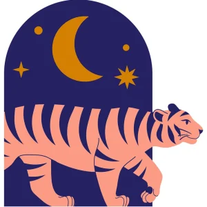 Vorgeklebte Vliestapete, rosa Tiger, PLC053, Platinum Shapes, Decoprint Sonderangebot