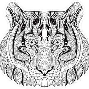 Beliebt Vorgeklebte Vliestapete, Dekoration Tiger, PLC054, Platinum Shapes, Decoprint