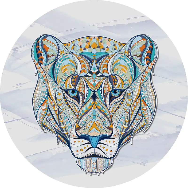 Vorgeklebte Vliestapete, Dekoration Blauer Löwe, PLC019, Platinum Shapes, Decoprint Schneller Versand